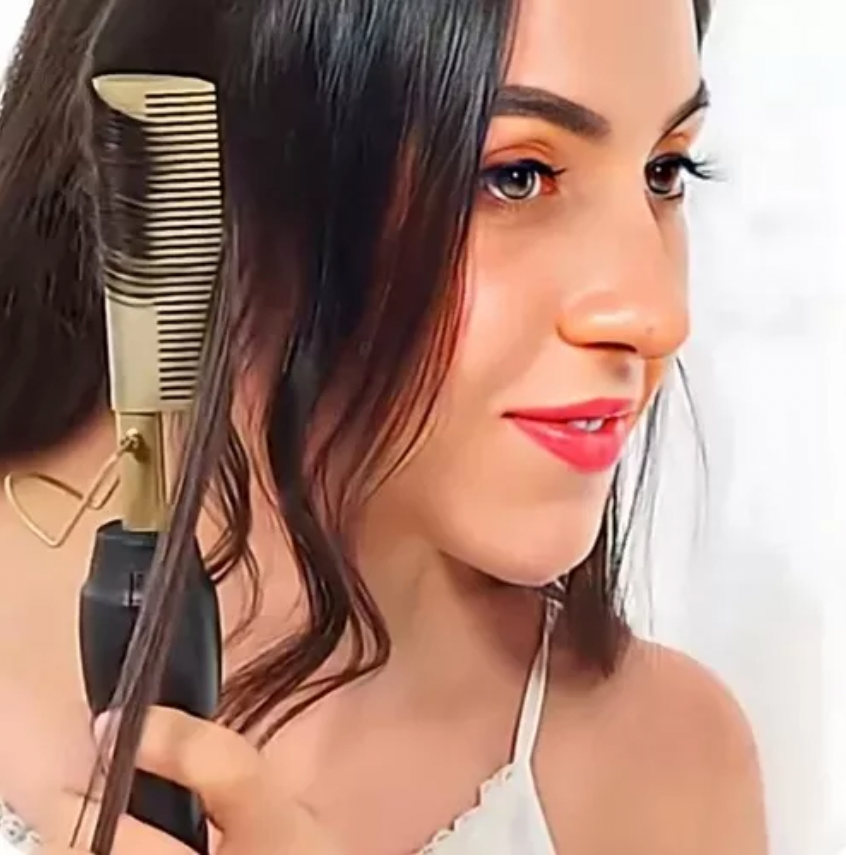 Pente Quente Alisador Elétrico 2 em 1 - Cabelo e Barba