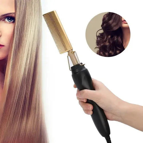 Pente Quente Alisador Elétrico 2 em 1 - Cabelo e Barba
