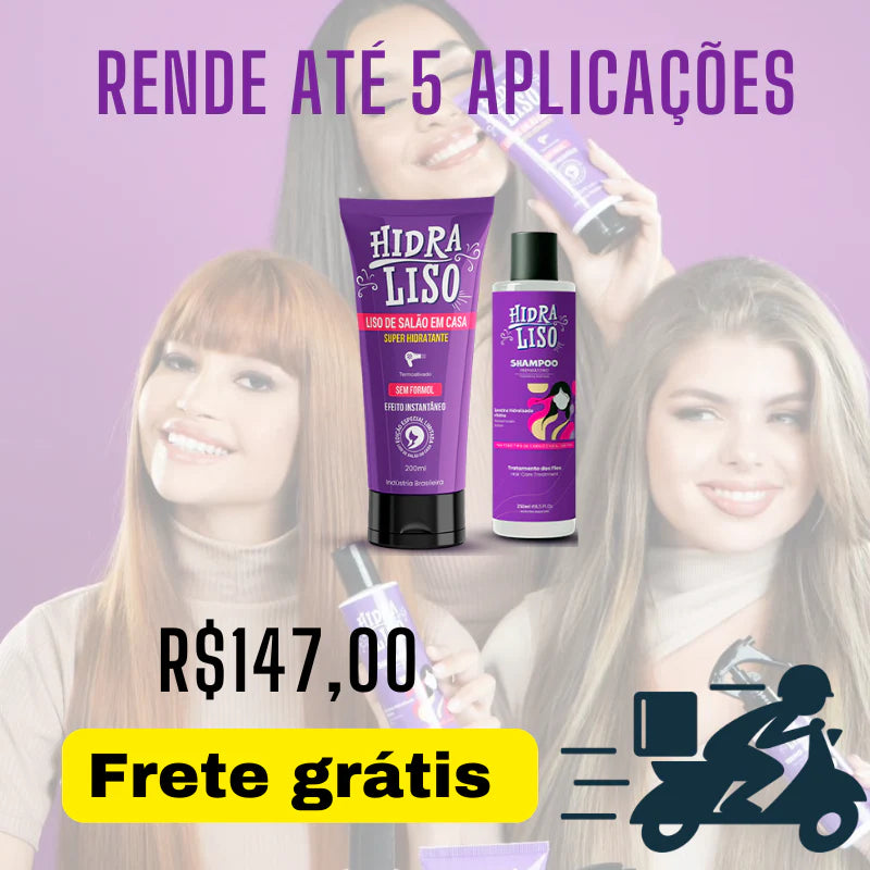 KIT HIDRALISO + SHAMPOO - Progressiva De Chuveiro Sem Formol